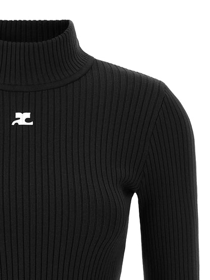Courrèges Black Viscose Cardigan