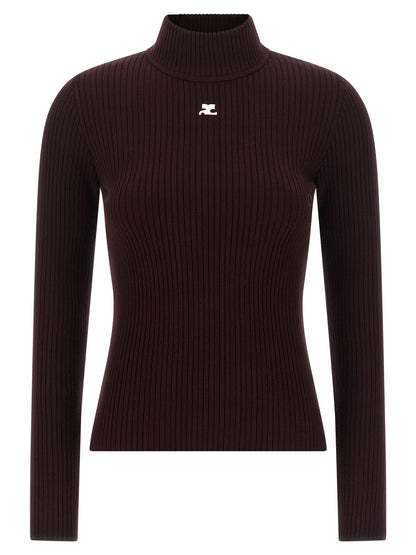 Courrèges Bordeaux Viscose Cardigan