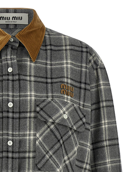 Miu Miu Gray Cotton Blouse