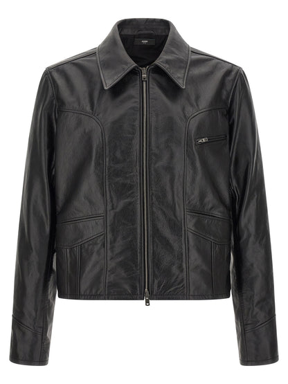 Amiri Black Calfskin Leather Jacket