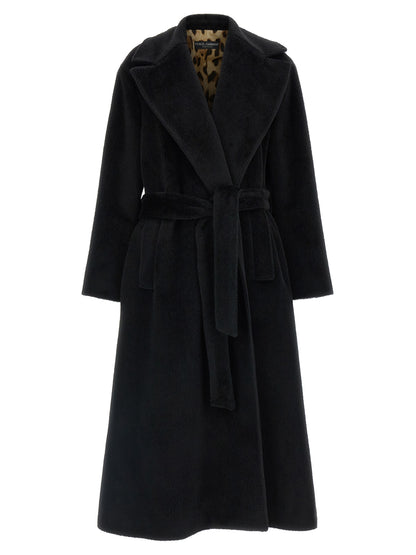 Dolce & Gabbana Black Wool Coat