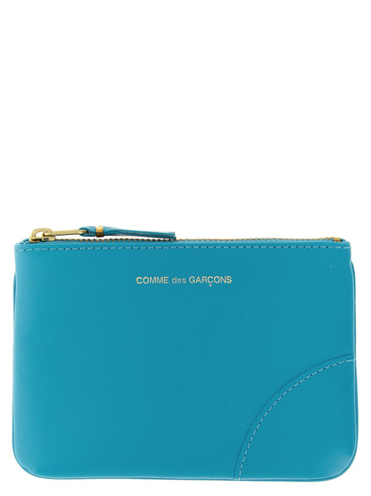 Comme Des Garçons Blue Calfskin Cardholder