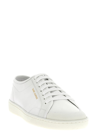Saint Laurent White Calfskin Low Top Sneakers