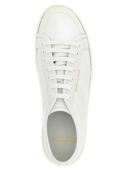 Saint Laurent White Calfskin Low Top Sneakers