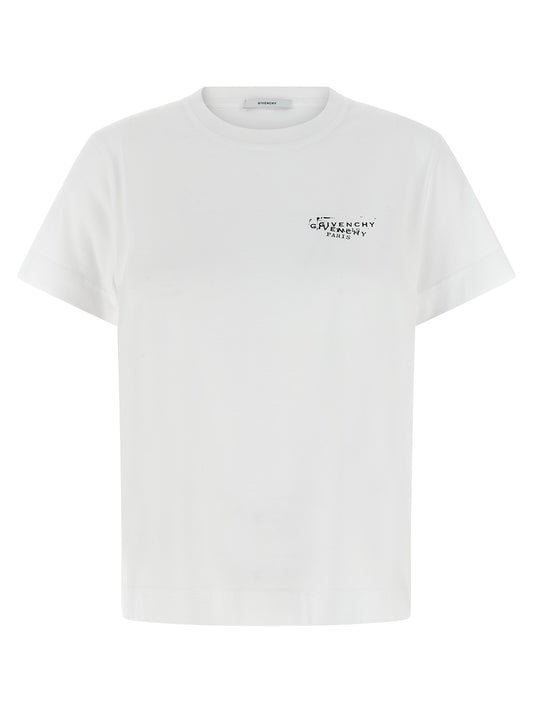 T-Shirt by Givenchy for women in cotton white & print features a plush silhouette, showcasing a sophisticated and for a truly plush finish.
