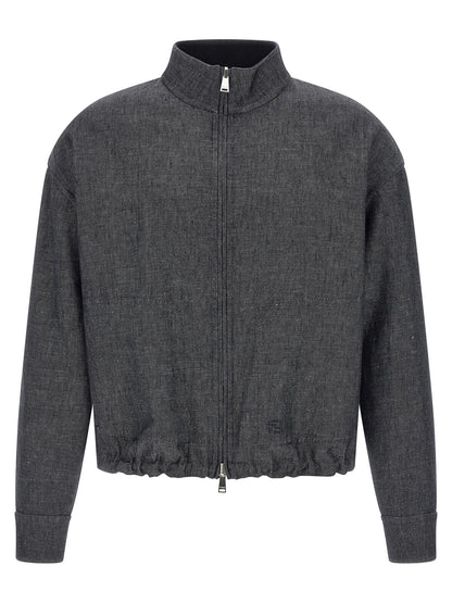 Fendi Blue Linen Denim Jacket