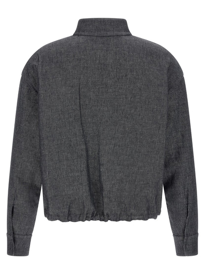 Fendi Blue Linen Denim Jacket