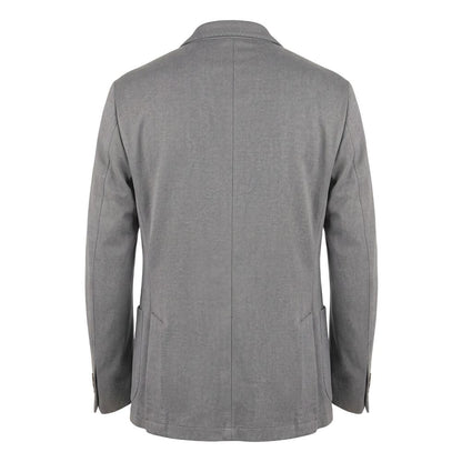 Roberto Pepe Luxury Grey Viscose Men Jacket