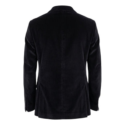 Roberto Pepe Luxury Black Cotton Men Jacket