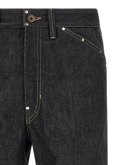Lemaire Black Cotton Jeans Denim