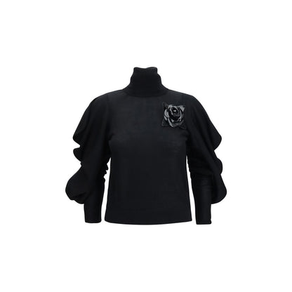 Blumarine Black Wool Oves Aries Turtleneck