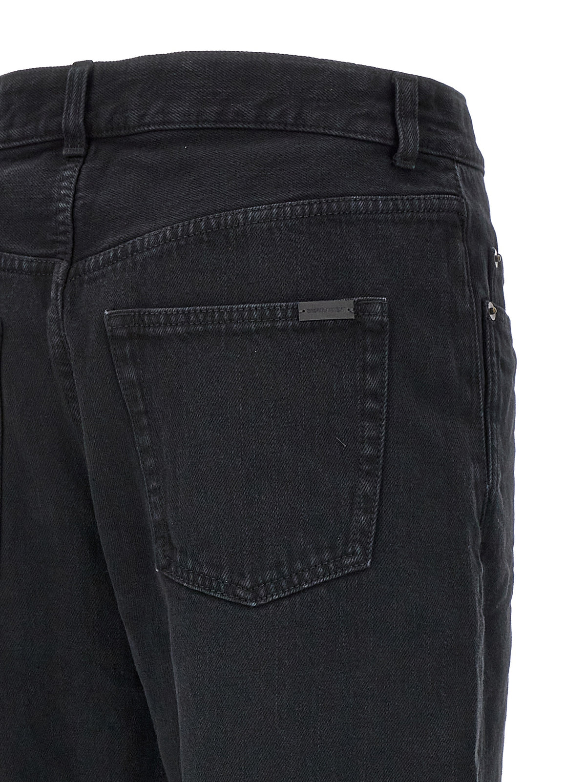Saint Laurent Black Cotton Straight-Leg Jeans