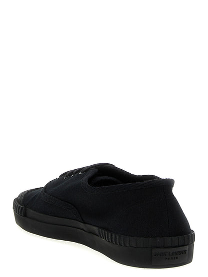 Saint Laurent Black Cotton Low Top Sneakers
