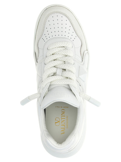 Valentino Garavani White Lamb Leather Low Top Sneakers