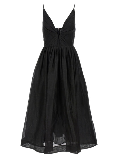 Zimmermann Black Linen Cocktail Dress