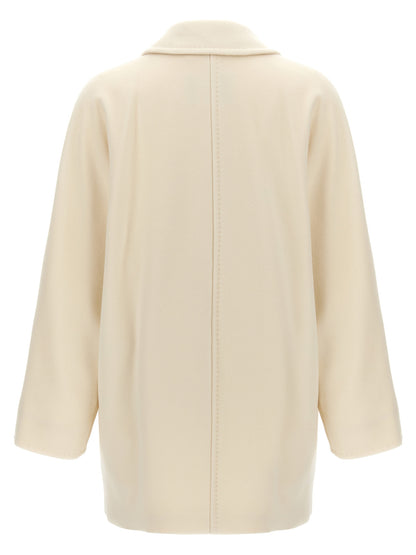 Max Mara White Virgin Wool Coat