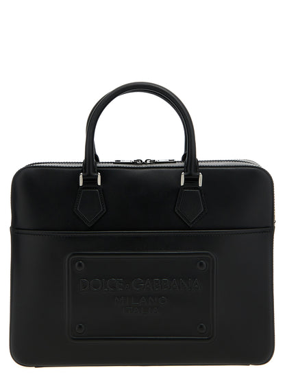 Dolce & Gabbana Black Lamb Leather Tote Bag