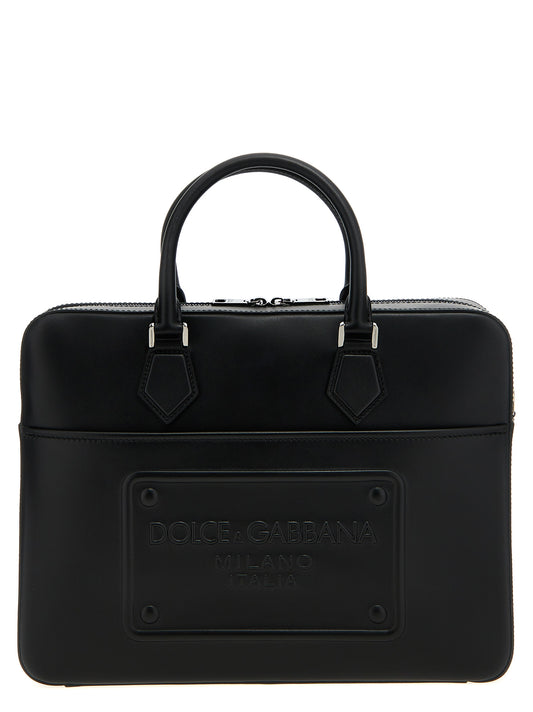 Travel Tote Bag by Dolce & Gabbana for men in calf leather lamb leather & viscose black features an sumptuous Calf Leather Lamb & Viscose Travel Tote Bag design with a secure zipper, ample , and versatile shoulder-strap, adjustable-strap & handle for an sumptuous finish.