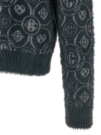 Casablanca Gray Wool Cardigan