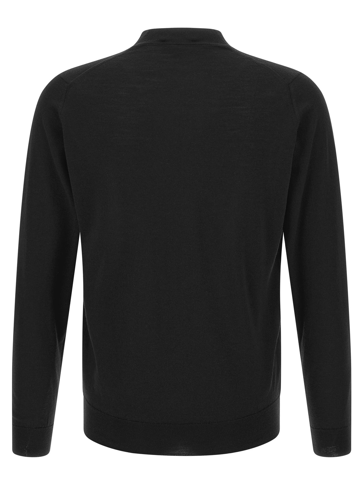 JOHN SMEDLEY Black Merino Wool Cardigan