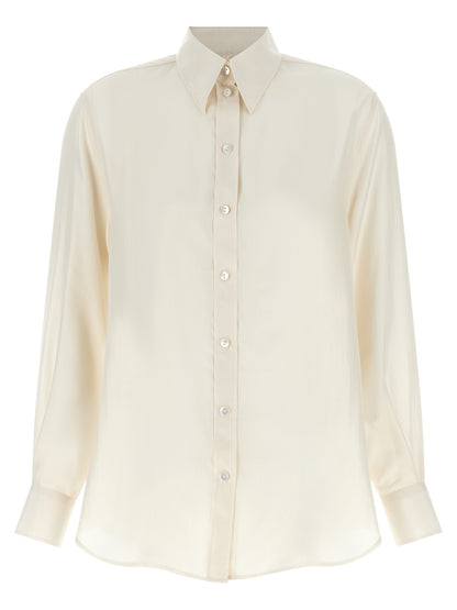 XACUS White Silk Blouse