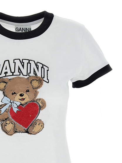 Ganni White Cotton T-Shirt