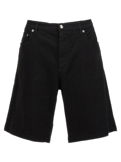 Dolce & Gabbana Black Cotton Bermuda Shorts