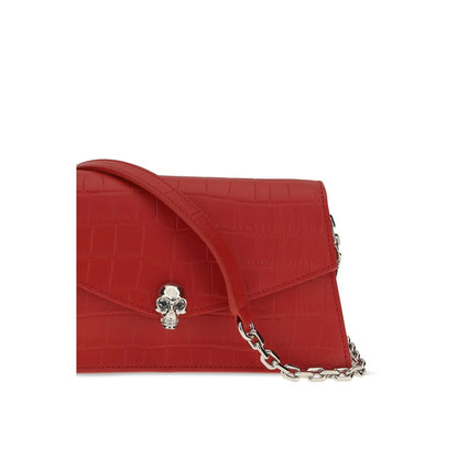 Alexander McQueen Red Calf Leather Bos Taurus Clutch Bag