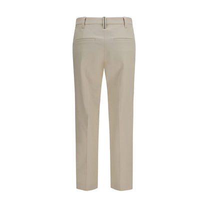 Brunello Cucinelli Beige Cotton Dress Pants