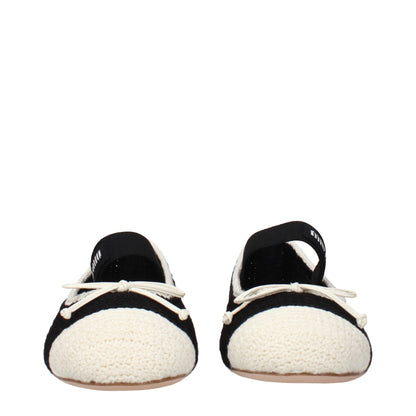 Miu Miu Black Fabric Ballet Flats