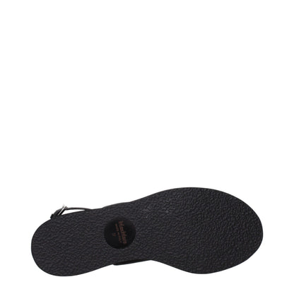 Max Mara Black Fabric Flat Sandals