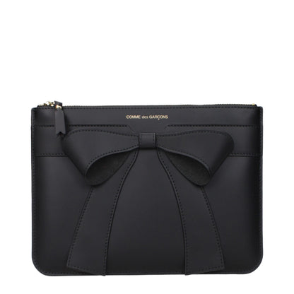 Comme Des Garçons Black Leather Clutch Bag
