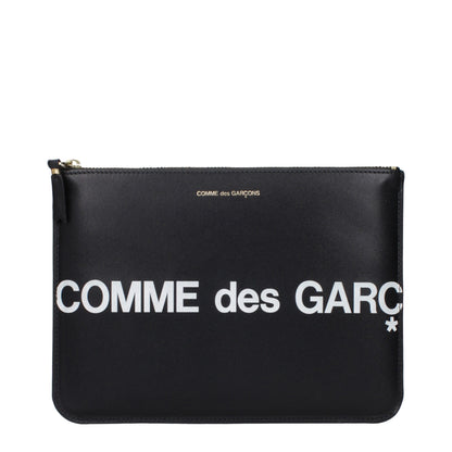 Comme Des Garçons Black Leather Clutch Bag