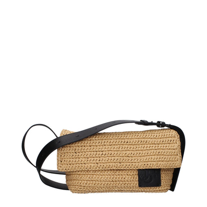 Crossbody Handbag by Jil Sander for women in raffia beige features a multifaceted silhouette, showcasing a secure and multifaceted with versatile crossbody-strap & adjustable-strap for multifaceted style.