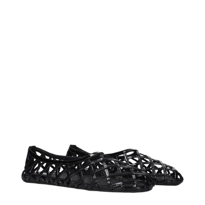 Alaïa Black Leather Ballet Flats