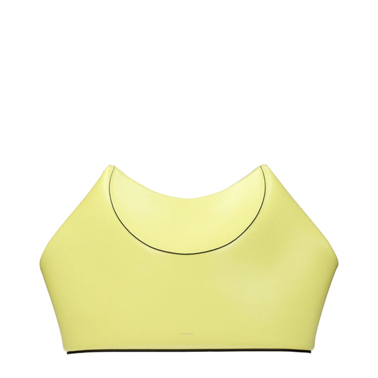 Clutch Handbag by Givenchy for women in leather yellow showcases a sculptural silhouette, featuring a secure , ample , and versatile for a sculptural aesthetic.