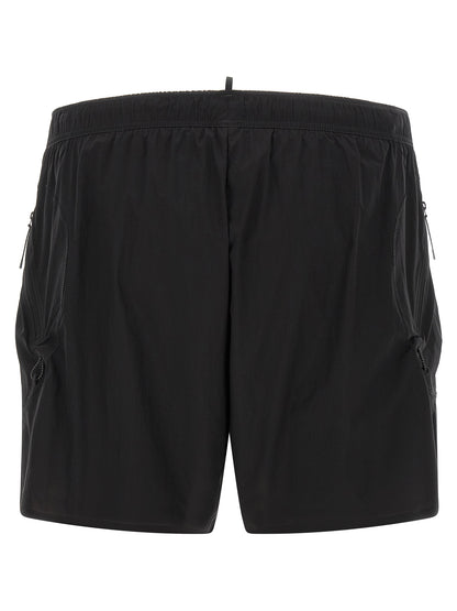 SATISFY Black Polyamide Bermuda Shorts