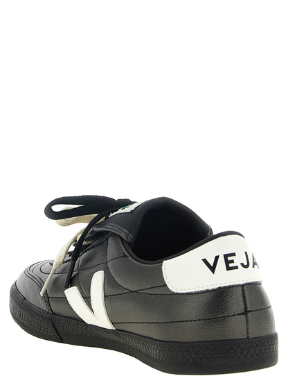 Veja Black Calfskin Low Top Sneakers