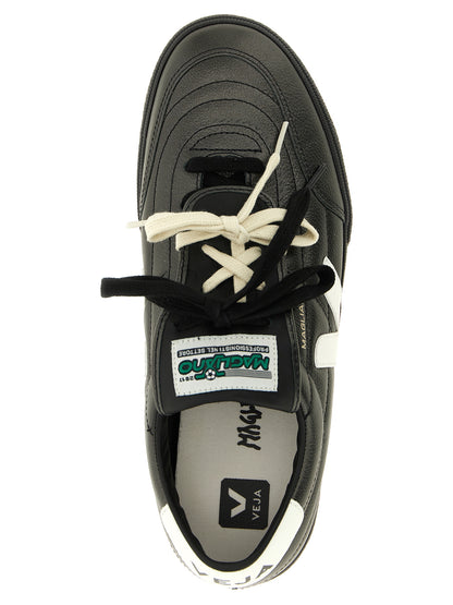 Veja Black Calfskin Low Top Sneakers