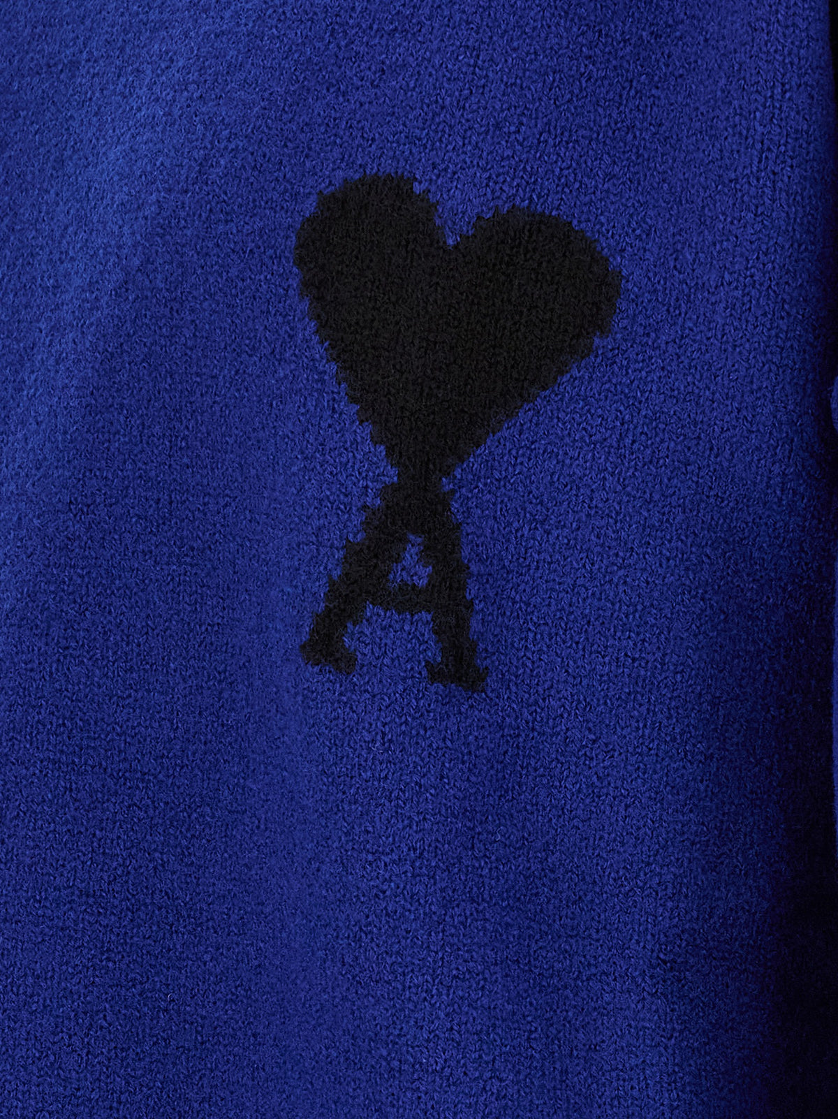 Ami Paris Blue Wool Cardigan