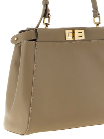 Fendi Gray Calfskin Shoulder Bag