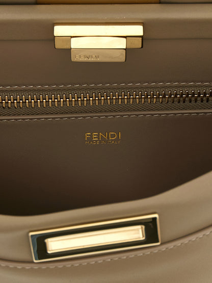 Fendi Gray Calfskin Shoulder Bag