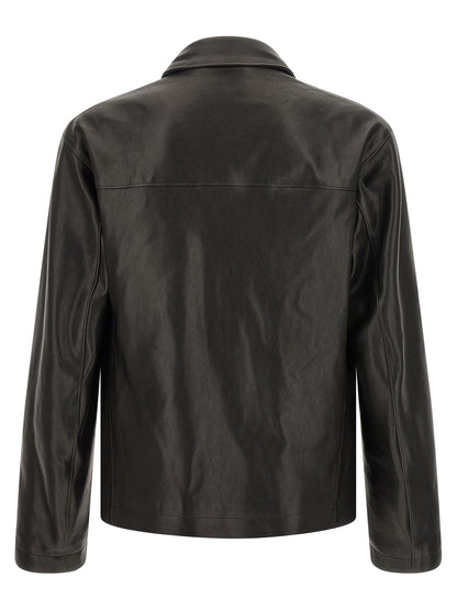 Lemaire Black Calfskin Leather Jacket