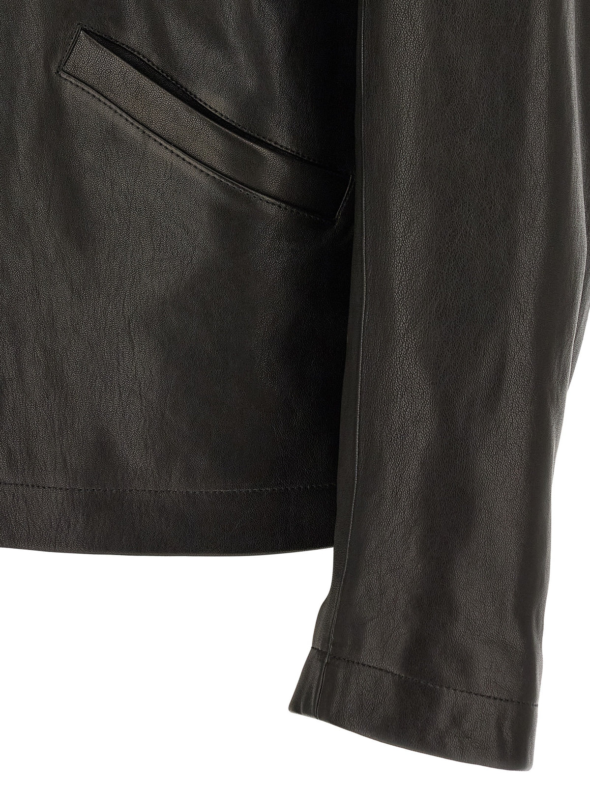 Lemaire Black Calfskin Leather Jacket