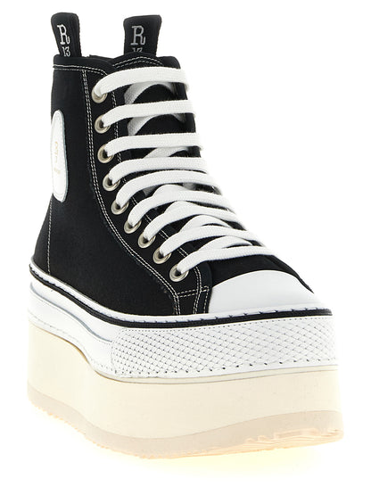 R13 Bicolor Calfskin Platform Sneakers