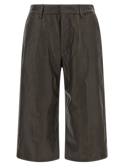 Lemaire Brown Calfskin Bermuda Shorts