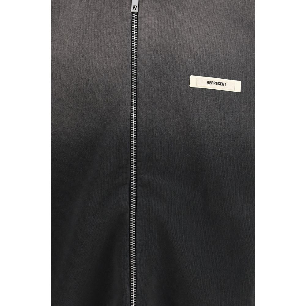 Sweatshirt Hoodie by Represent for men in cotton gradient & gray features an luminous silhouette, showcasing a sophisticated hooded neckline and for a truly luminous look.