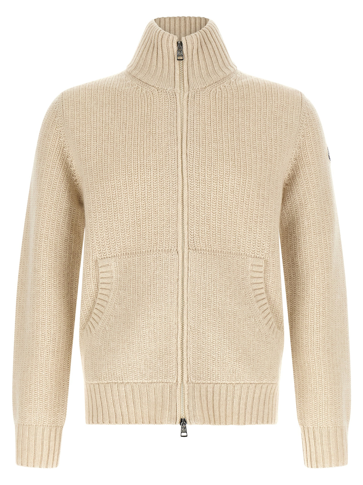 Moncler Beige Virgin Wool Cardigan