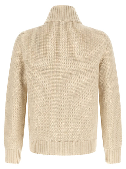 Moncler Beige Virgin Wool Cardigan