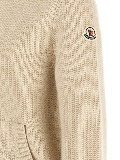 Moncler Beige Virgin Wool Cardigan
